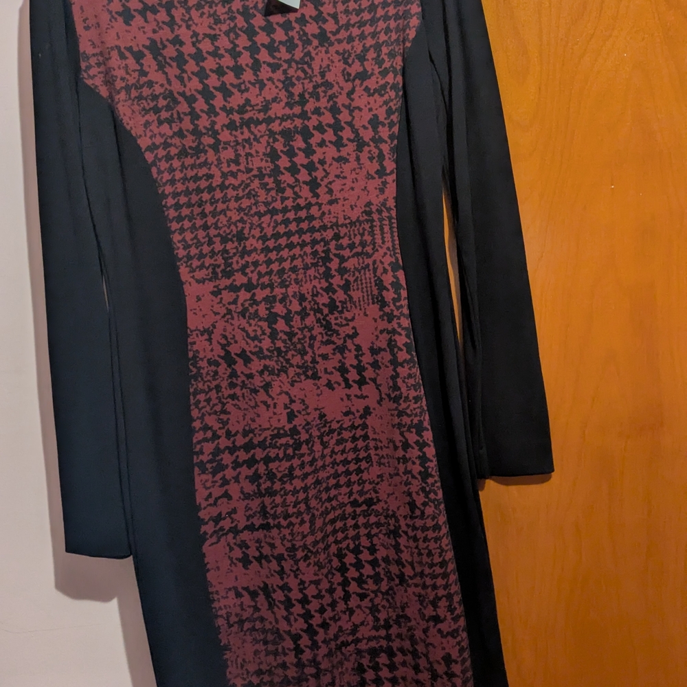 Elegant Black and Burgundy Dress